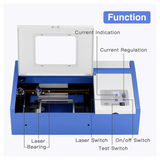 DIY Engraving Machine 40W CO2 with USB Port Only for Windows System 12x8" Blue