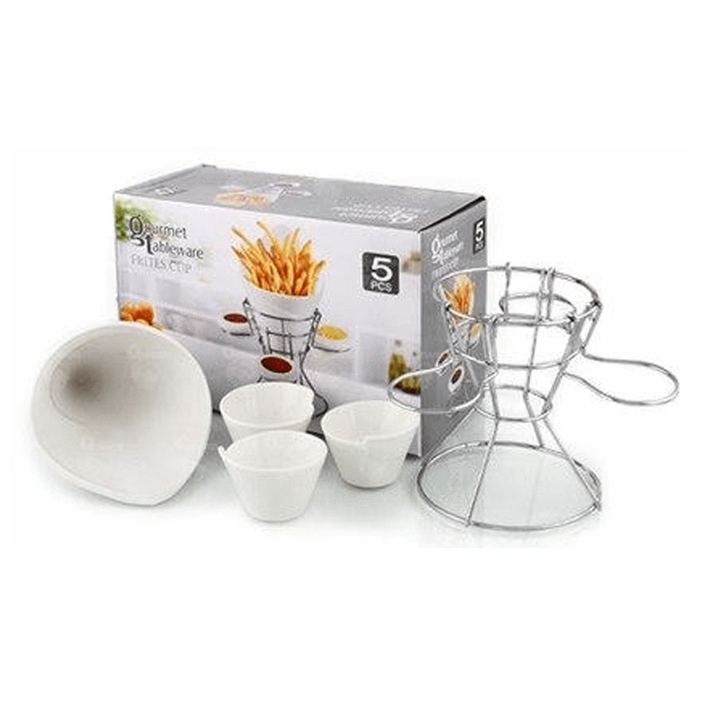 French Fries Holder With 3 Dip Dishes
