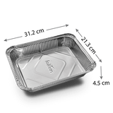 Aluminum Container With Lid 31x21x4.5 cms  (50 Pc Carton)
