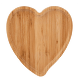 Square Wooden Heart Plate, 20 x 20 cm