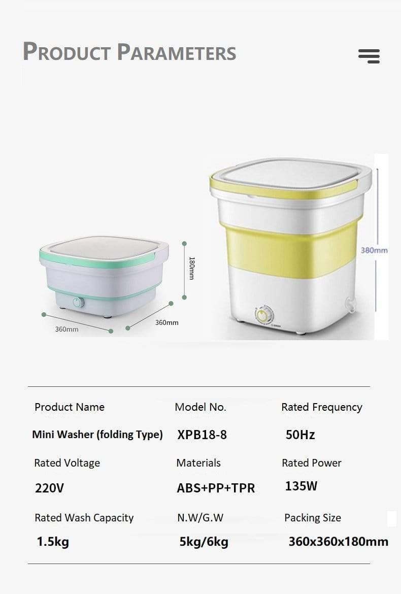 Portable Foldable Washing Machine 2kg - SnapZapp