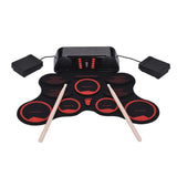 Digital Electronic Drum Kit 9 Silicon Drum Pads Built-in Double Speakers with Drumsticks Foot Pedals