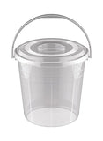 20-Liter Round Plastic Bucket With Lid And Handle Transparent