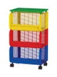 3-Tiers Storage Cart With Wheels Yellow/Red/Blue
