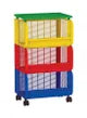 3-Tiers Storage Cart With Wheels Yellow/Red/Blue