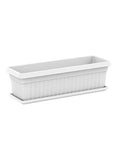 25-Inch Large Exotica Planter With Tray White