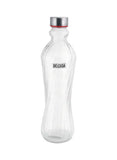 Glass Water Bottle Clear/Silver 1000ml