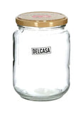 6-Piece Glass Storage Jar Set Clear/Brown 6x600ml