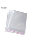 100-Piece Transparent Self Adhesive Sealed Plastic Bag Clear