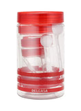 4-Piece Canister Set Clear/Red 0.3+0.8+1.5+3L