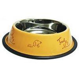 Antiskid colored Dog Bowl with Printing- 17 cm