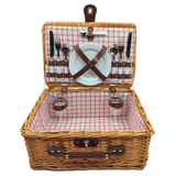 2-Person Willow Picnic Basket (Brown -Red)