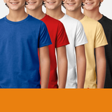 Children Plain Round Neck T Shirts 5 Combo Pack 160 gsm Random Colours - SnapZapp