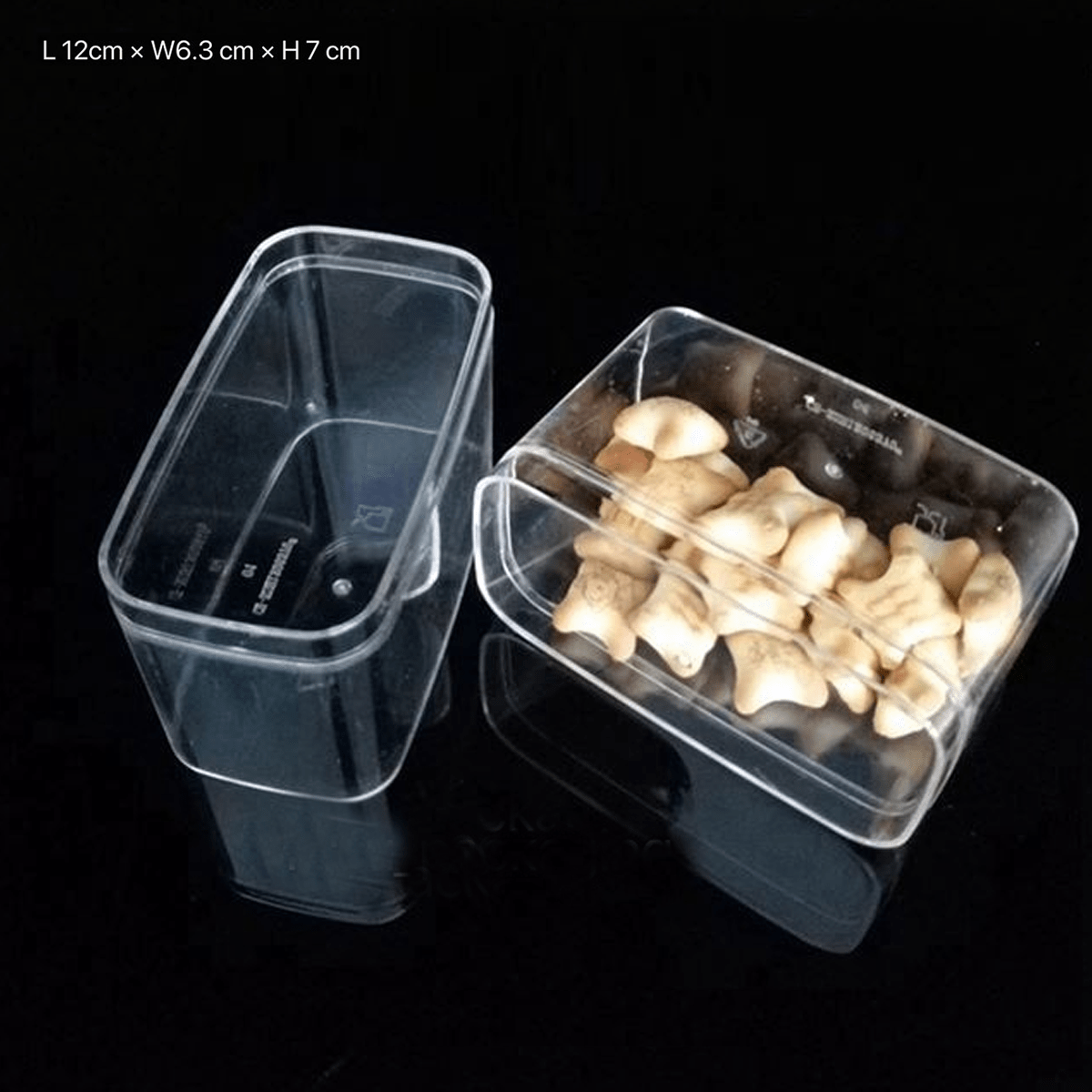 Plastic Food Grade PS Clear Cake DIY Cookies Box Biscuit Packing 50pcs/ Pack 12*6.3*5cm - SnapZapp