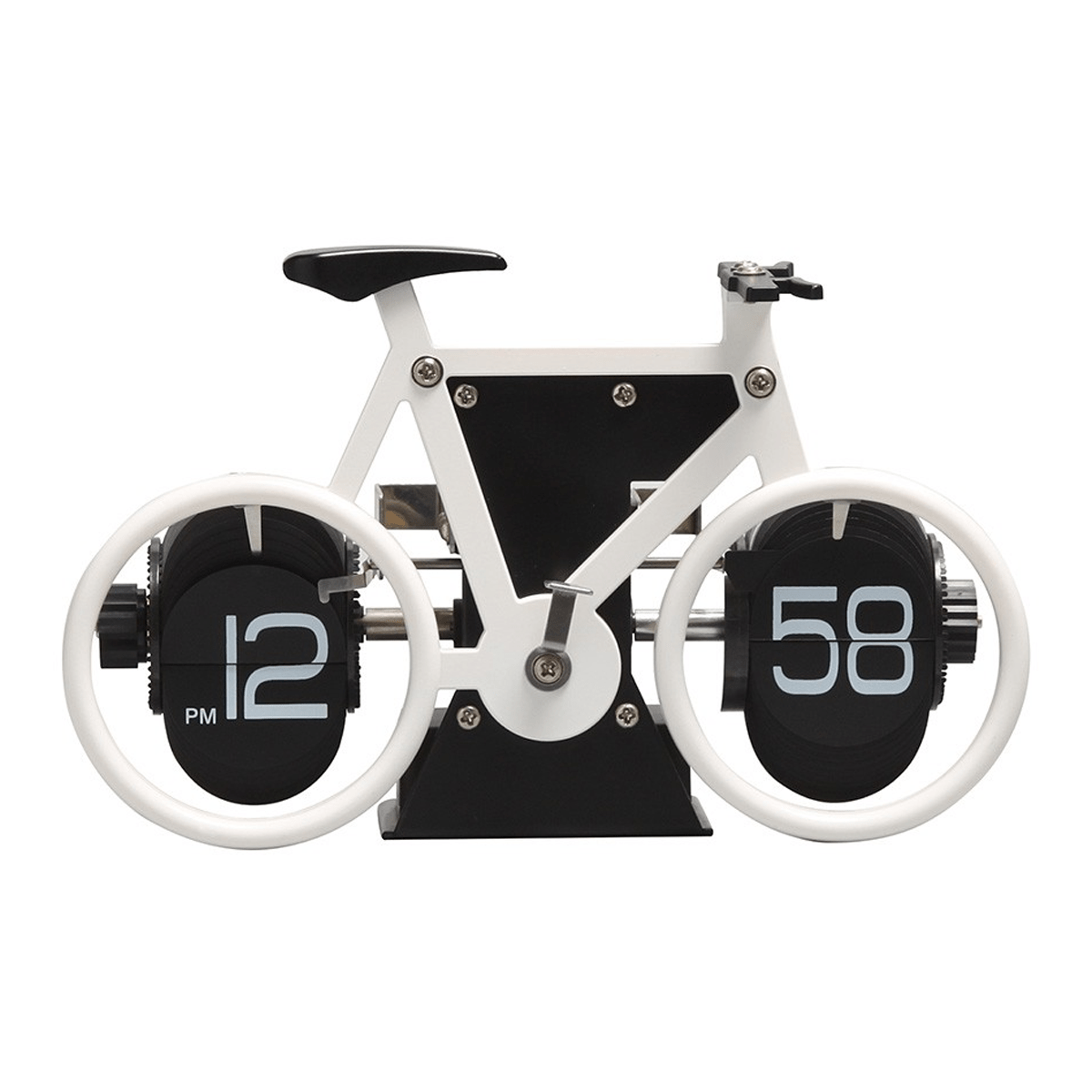 Romly Bike Shape Design Flip Clock White