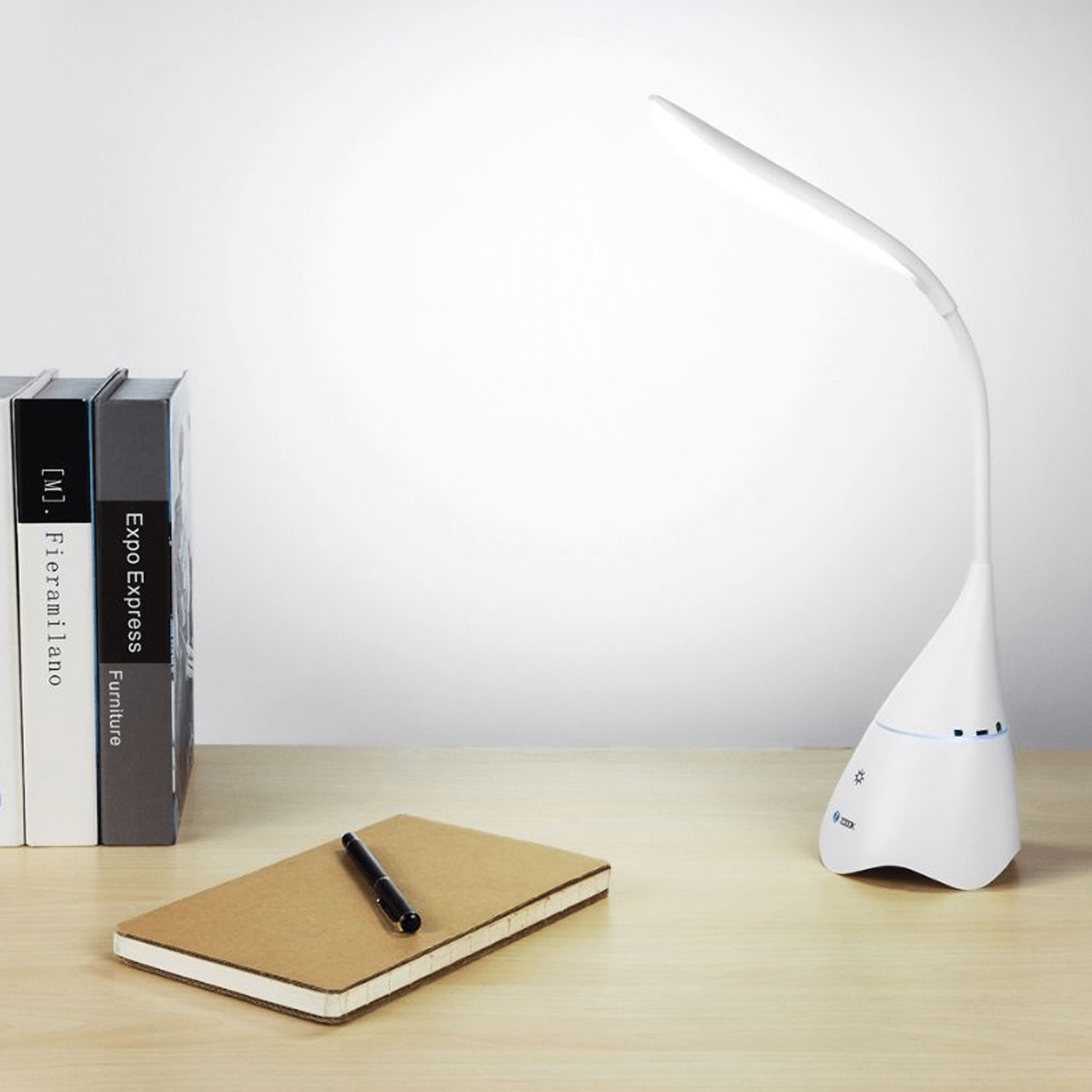 Zoook Dazzler Wireless Bluetooth Speaker with LED Desk Lamp - White