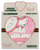Lilsoft New Born Baby'S Clothing Gift Set Box 5 Pcs For Girls