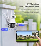 Dual Lens WIFI IP Camera CCTV Security Camera PTZ Outdoor Surveillance Cam Video Record Floodlight Camera
