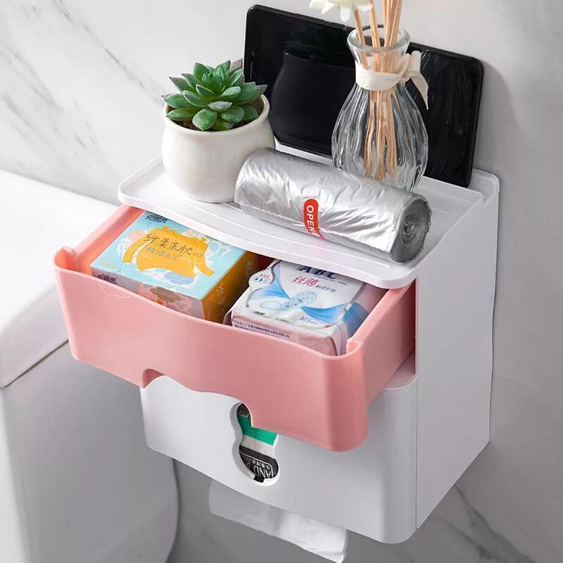 Bathroom Multifunctional Storage Shelf & Tissue Holder