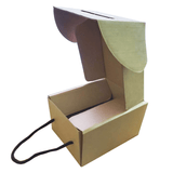 Kraft Paper Box Brown Corrugated Carton with Rope Handle  170 x 140 x 100mm (10Pc Pack)