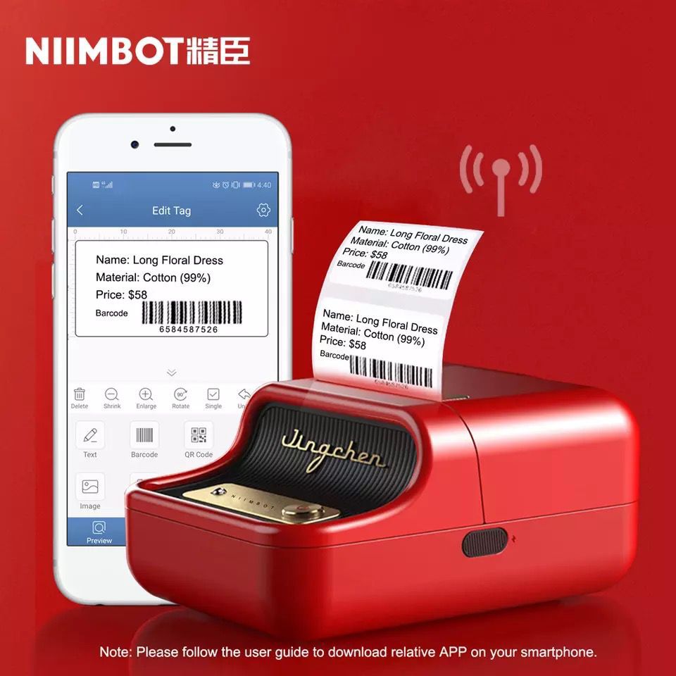 NIIMBOT B21 Inkless Label Maker, Portable Thermal Label Printer