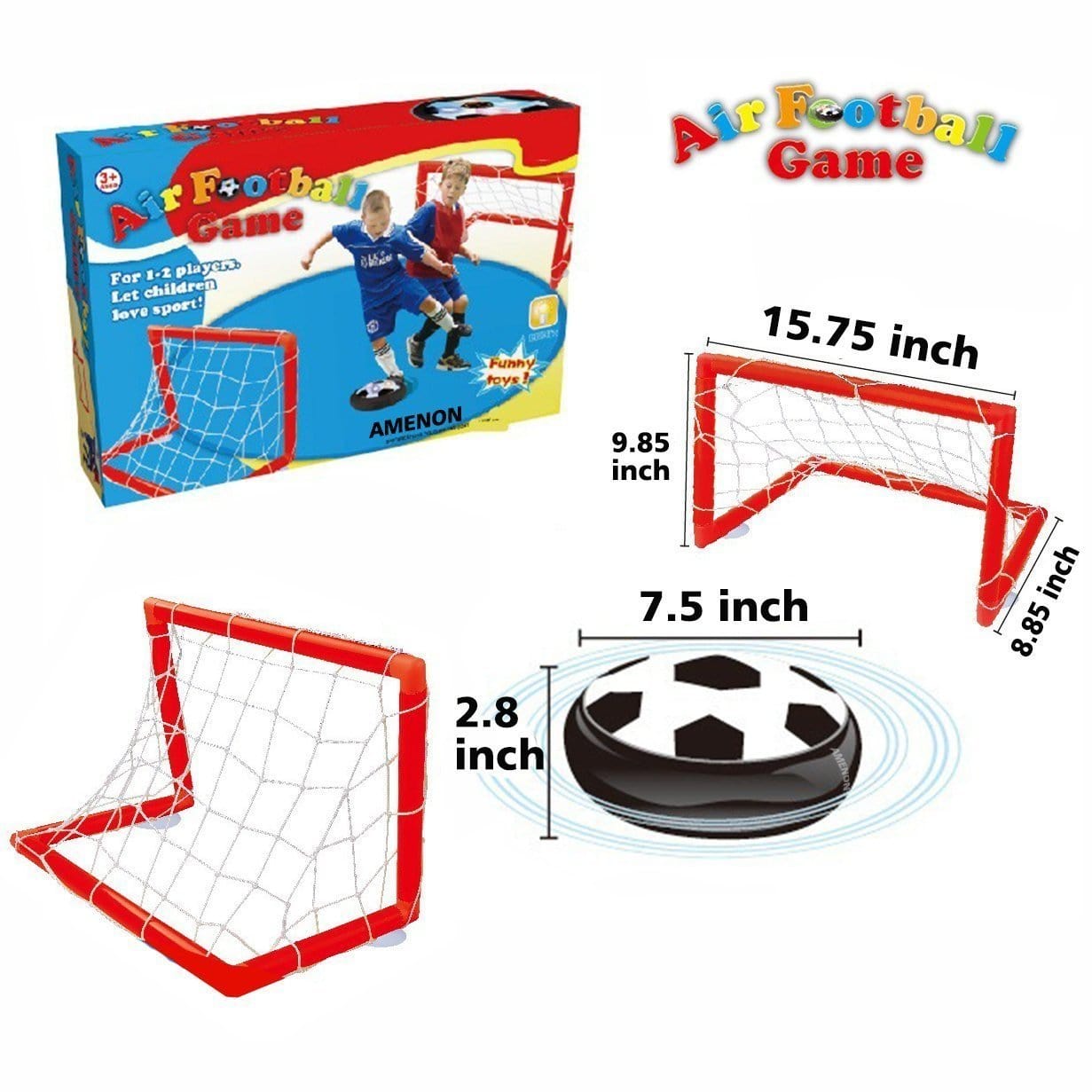 Hover Ball Game with LED Light Up Toys Children Christmas Gift (2 Gates and18x DIY Sticker Gift)