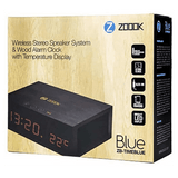 Timeblue Wireless Stereo Speaker System & Wood Alarm Clock