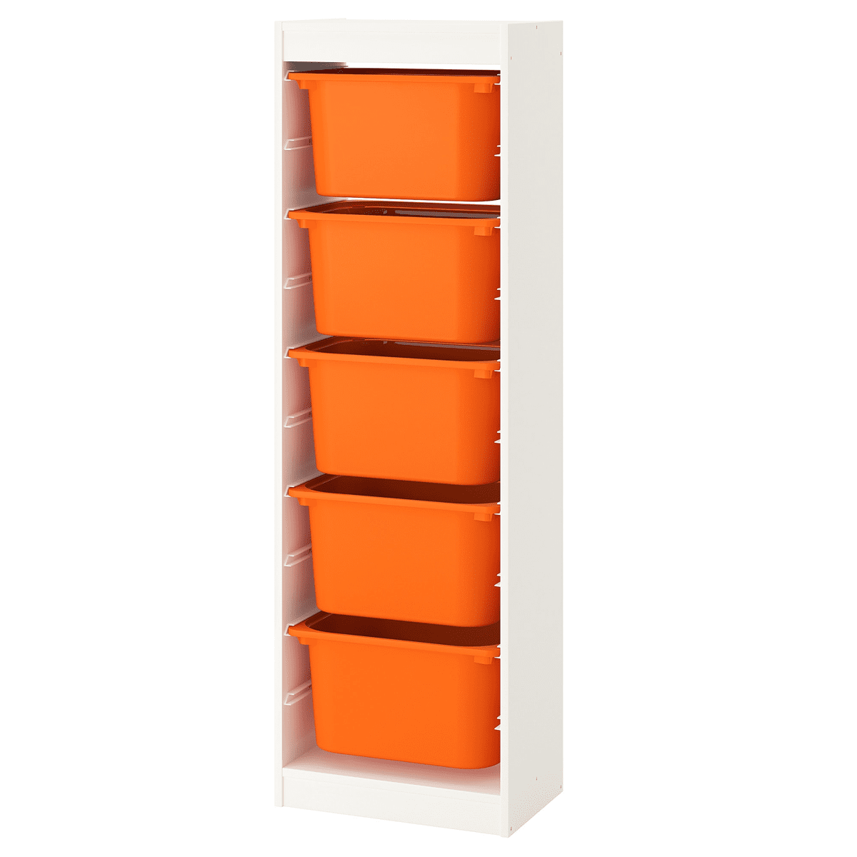 TROFAST Storage combination with boxes, white, orange