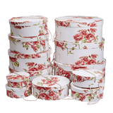 Gift Boxes Round Floral (Set of 12)