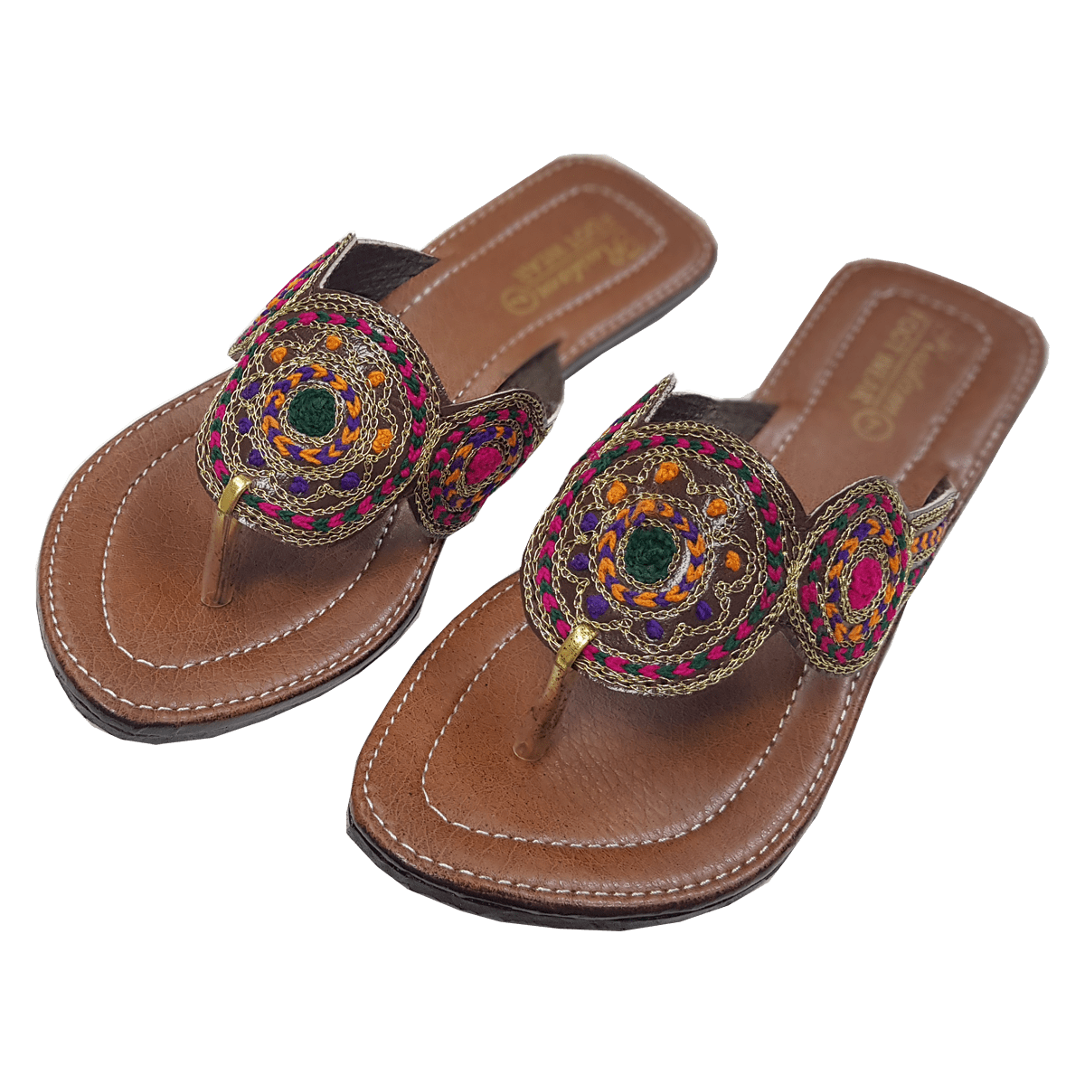 Pakistani Ladies Kolhapuri Leather Handmade Chappal / Sandal RD6