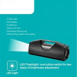 WSTER WS-5358 Driver Unit Digital Torch Light Bluetooth Speaker - Black