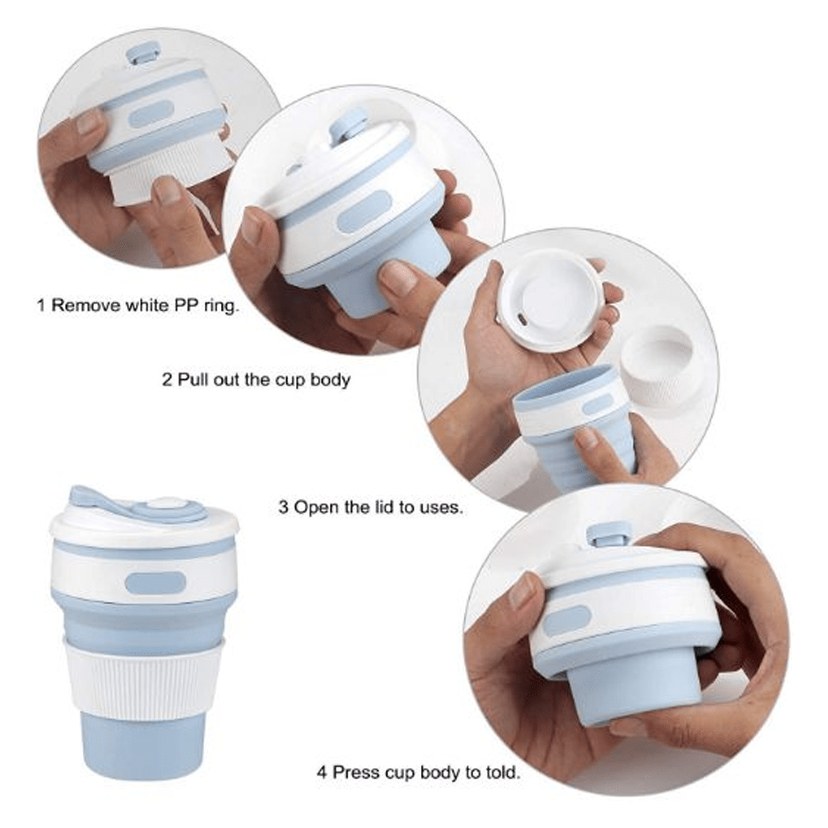 Drinking Collapsible  Bottle for Outdoor Camping / Hiking Silicone Cup