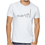 Dubai Skyline Tee White Round Neck T-Shirt For Unisex