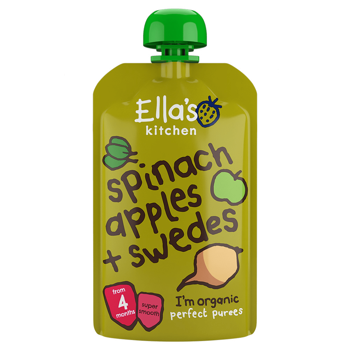 Organic  Spinach Apples + Swedes  (7X120g) - Ella's Kitchen