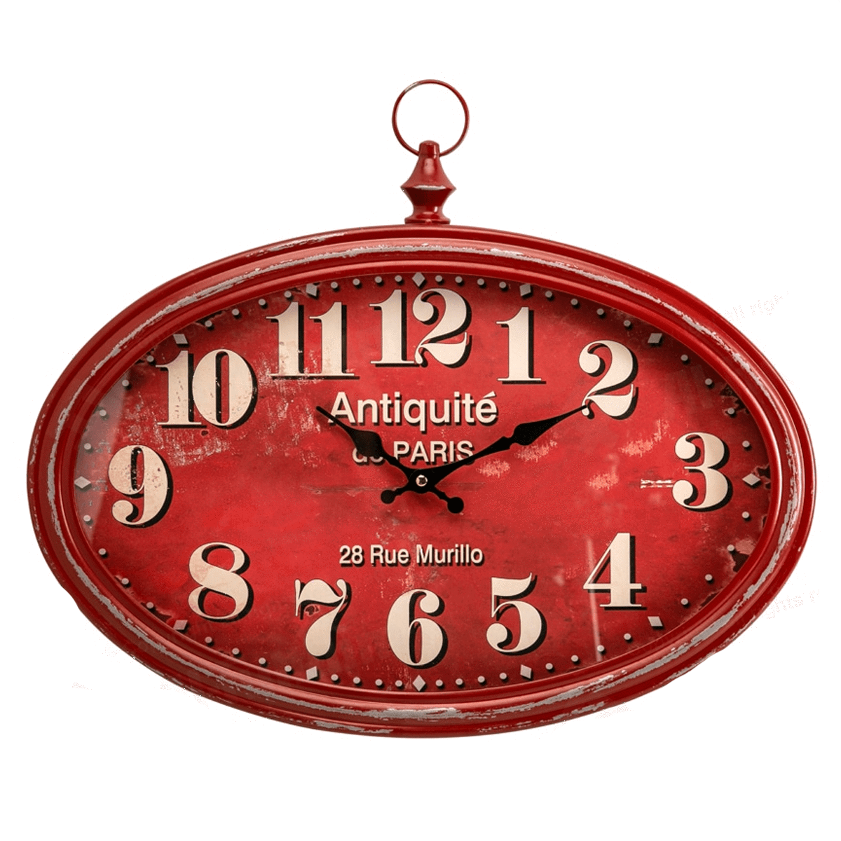 Antiquite de Paris Vintage Analog Wall Clock (Red)