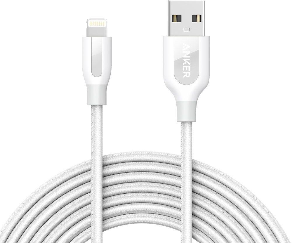 Anker PowerLine+ Lightning Cable  Durable and Fast Charging Cable [Double Braided Nylon] for iPhone, iPad and More (10ft) - SquareDubai