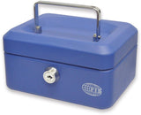 Cash Box Steel Blue Color With key lock, 152 x 115 x 80 mm