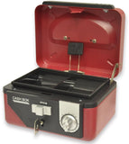 FIS Cash Box Steel Red Color With Number / Key lock , 152 x 115 x 80 mm