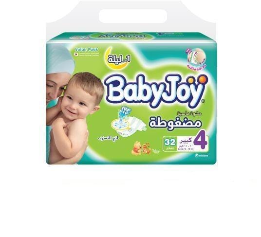 Babyjoy Diapers, Value Pack Large Size 4 Count 32