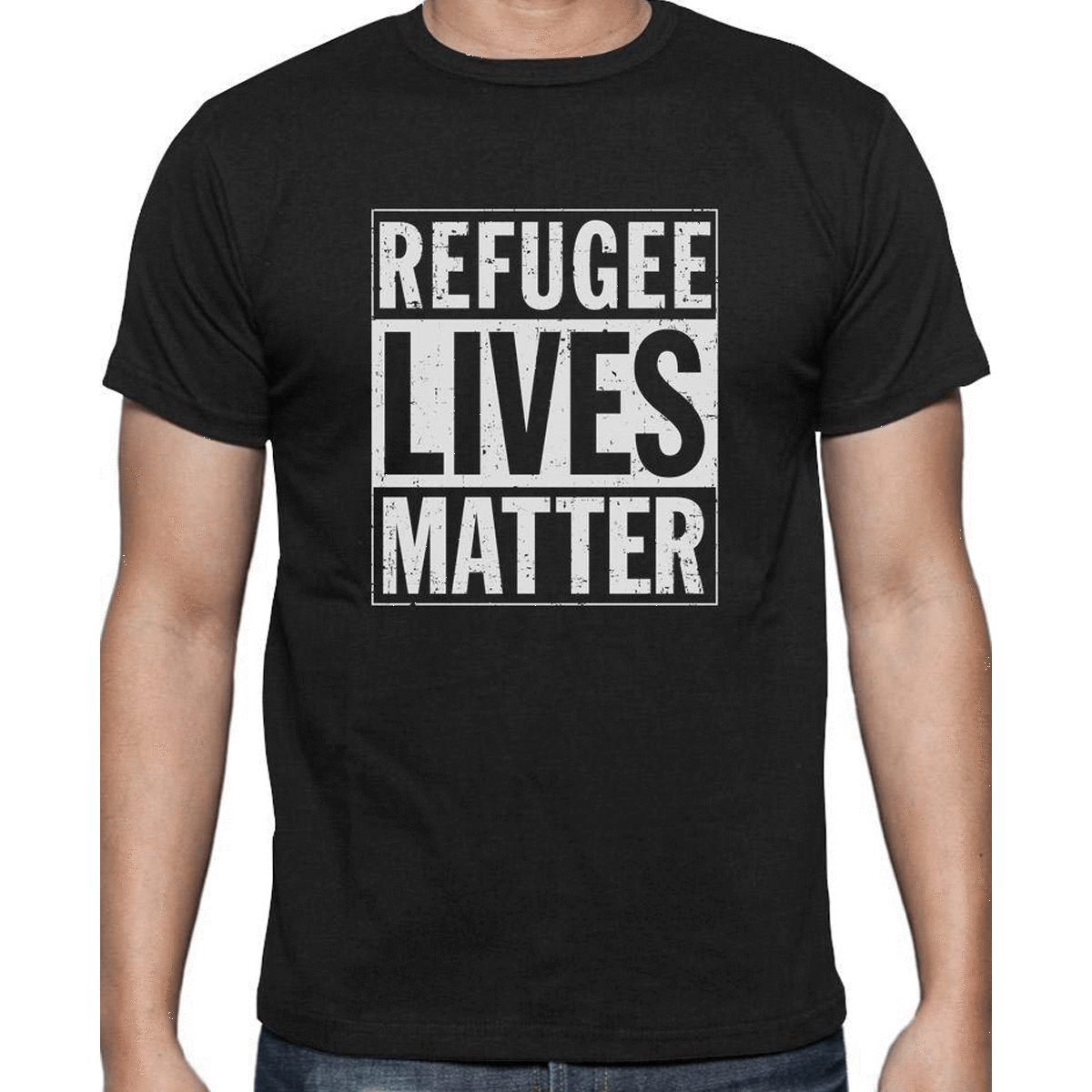 Refugee Lives Matter  - Casual 160Gsm Round Neck T Shirts - SnapZapp