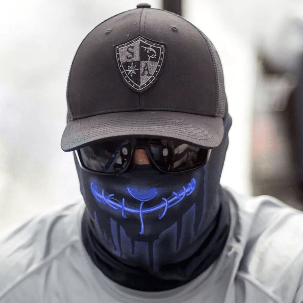 Salt Armor Face Shield (Neon Purge Blue)