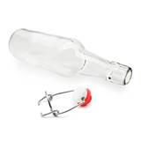 Clear Glass Bottles for Home Brewing with Easy Wire Swing Cap