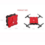 mini rc self portable drone red and black product size