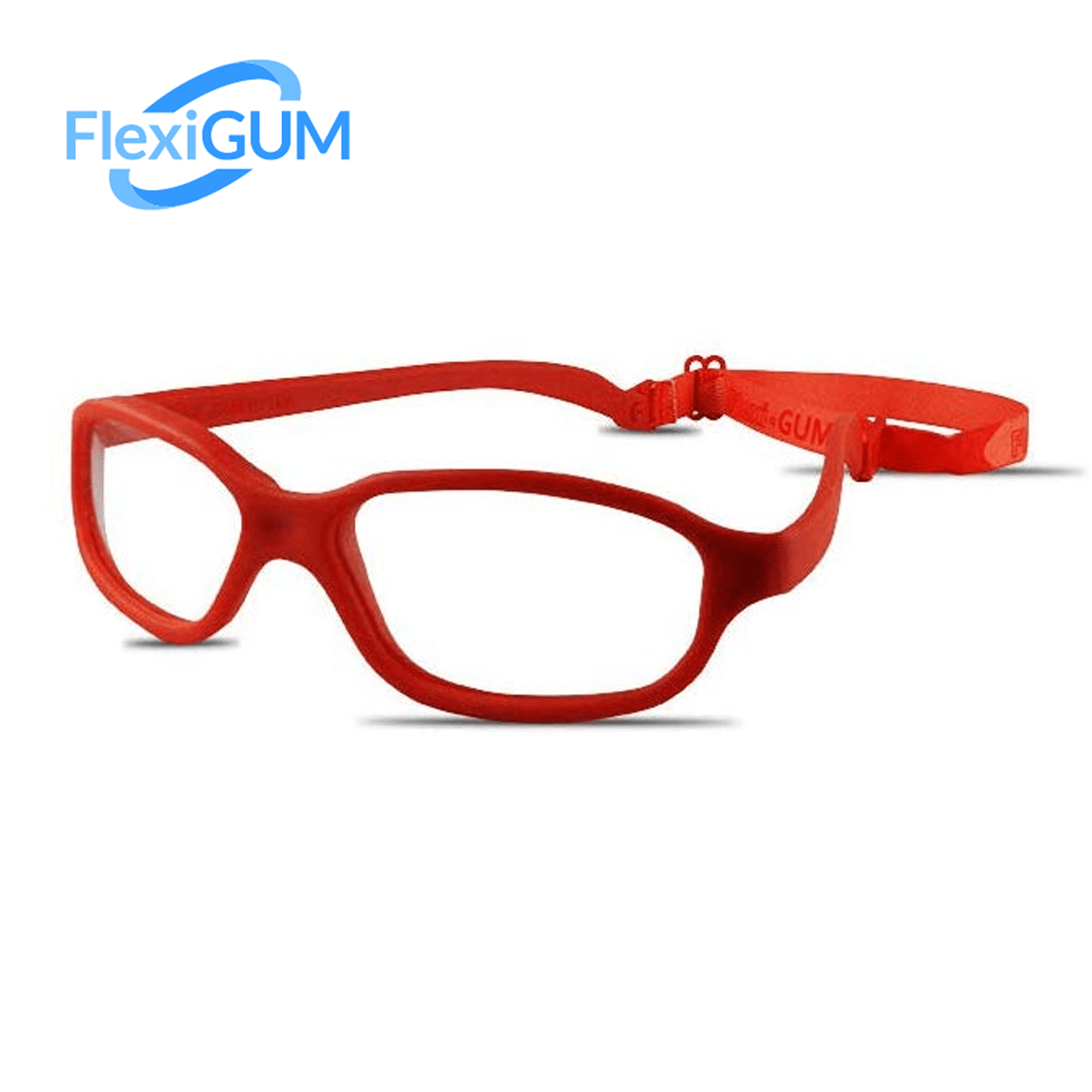 OVAL Safe-Unbreakable and Flexible Kids Eyeglasses Frame with Strap - Flexi-GUM