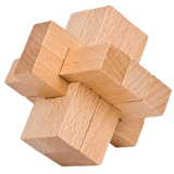 Square Blocks Educational Toys Interesting Unlock Wooden Puzzle