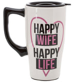 Spoontiques Happy Wife Happy Life Travel Mug