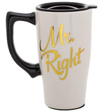 Spoontiques Mr. Right Travel Mug (17 cm, 532 ml, White)