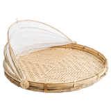 Bamboo Food Tray with Retractable Cover - SquareDubai