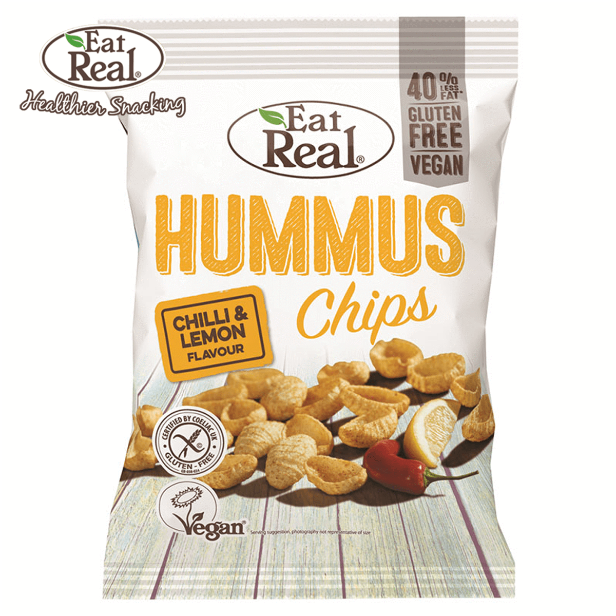 Eat Real - Chilli & Lemon Hummus Chips (12x45g)