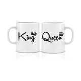 King Queen  White Ceramic 11 oz Mugs